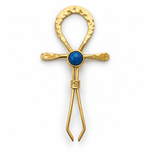 Load image into Gallery viewer, Lapis Ankh Clip — Gold
